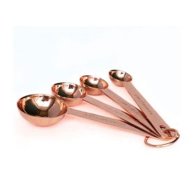 Kitchen Accessories 4Pcs/Set Measuring Cups Spoons Stainless Steel Plated Copper  Cooking Baking Tools
