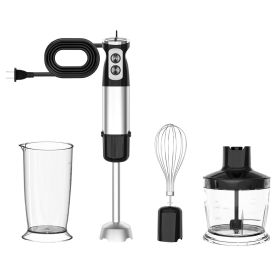 1000W 5 In 1 Immersion Hand Blender Stainless Steel Hand Mixer with 12 Speeds Turbo Mode Food Processor with 20Oz Beaker 17Oz Chopper Whisk Milk